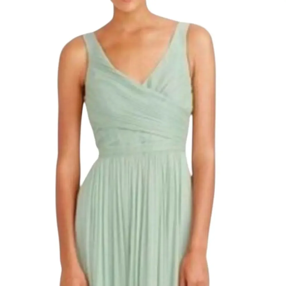 J. Crew Silk Chiffon Heidi Dress Dusty Shale Green 14 Formal Wedding Party 93100